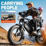 HAPPYRUN G70 Pro 5000W Peak Dual Motor Electric Bike for Adults, 38Ah Removable Battery, 36MPH All-Terrain 20" Fat Tire E-Bike, 85+ Miles, for Off-Road & Commuting (G70pro)