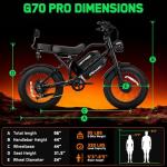 HAPPYRUN G70 Pro 5000W Peak Dual Motor Electric Bike for Adults, 38Ah Removable Battery, 36MPH All-Terrain 20" Fat Tire E-Bike, 85+ Miles, for Off-Road & Commuting (G70pro)