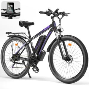 PUJH 2000W Electric Bike for Men Women 48V 17.5Ah Battery, 29'' Fast Ebike,Max 34 mph, up to 80 Miles, Front Suspension Class 3, Snow Off Road Commuter Mountain E-Bike for Adults (Purple 29)