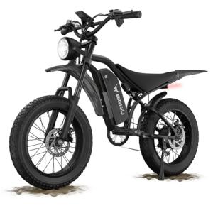 BIGNIU Electric Bike for Adults – 20" Fat Tire, Peak 1200W Motor, 48V 15A Battery, 7-Speed, Dual Disc Brakes for Off-Road and City Riding Electric Dirt Bike Ebike BG-S UL&GCC Certification