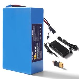Xunyunda 36V Ebike Battery 36V Lithium Battery 20Ah Electric with 2A Charger, T-Plug to XT60 Connector and BMS for 250-750W Electric Bicycles Motor and Scooter