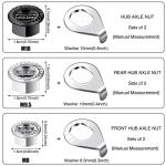 12 Pcs Bike Axle Nut and Safety Washer Kit - 3 Sizes Bicycle Hub Flanged Hardware Nuts Steel Flange Nuts Retaining Bicycle Hub Parts for Front and Rear Wheels