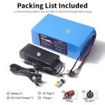 Xunyunda 36V Ebike Battery 36V Lithium Battery 20Ah Electric with 2A Charger, T-Plug to XT60 Connector and BMS for 250-750W Electric Bicycles Motor and Scooter