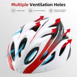 AUMENTAR Adult Bike Helmet, Bicycle Helmet with Rear LED Light & Detachable Magnetic Goggles,Cycling Helmet Adjustable for Men Women E Bike Electric Scooter Mountain & Road (Gradient White)