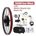 CUBELLIN Electric Bicycle Conversion Kit 26" Rear Hub Motor Kit 72V 2000W E-Bike Conversion Kit with LCD Display & CCS 9 Speeds Adjustable Rear Wheel Motor Kit