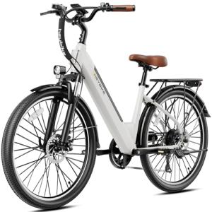 Heybike Cityscape 2.0 Electric Commuter Bike for Adults – 1200W Peak Motor, 468Wh Removable Battery, 26" Wheels, Up to 50 Miles, 24MPH, 7-Speed, Front Suspension, UL Certified