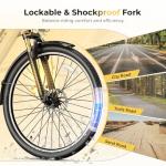 Heybike Cityscape 2.0 Electric Commuter Bike for Adults – 1200W Peak Motor, 468Wh Removable Battery, 26" Wheels, Up to 50 Miles, 24MPH, 7-Speed, Front Suspension, UL Certified