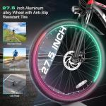 Vivi Electric Bike for Adults, 27.5" Electric Mountain Bike, Peak 1000W Ebike 22MPH Electric Bike with 48V 499.2WH Battery, Up to 50 Miles, 21 Speed Adult Electric Bicycles, SGS Certified to UL2849