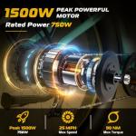 Vivi ACE07 Electric Bike for Adults, 26" x 4.0 Fat Tire Ebike, 1500W Peak Motor Electric Bike, 25MPH Ebikes for Adults with 48V 720WH Removable Battery, 7 Speed, SGS Certified to UL2849