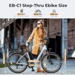 Loeook Electric Bike for Adults, Peak 1000W Ebike, 50Miles 21.7MPH UL 2849 Certified Commuter Bike, 26'' City Cruiser Bicycle with 48V Removable Battery, Rear Rack, Adjustable Stem, 7 Speed