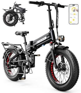 Heybike Mars 3.0 Foldable Electric Bike, UL2849 Certified, 70+Miles Long Range, 624WH Removable Battery E Bike,1400W Peak Motor 32MPH Top Speed, 20"*4 Fat Tire Ebike with NFC Unlock, Full Suspension