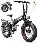 Heybike Mars 3.0 Foldable Electric Bike, UL2849 Certified, 70+Miles Long Range, 624WH Removable Battery E Bike,1400W Peak Motor 32MPH Top Speed, 20"*4 Fat Tire Ebike with NFC Unlock, Full Suspension
