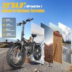 GLOBALKEEP 48V 25AH Fat Tire Electric Bike for Adults, UL2849 Certified 90% Pre-Assembled Folding E-Bike with Removable Battery & Cargo Rack