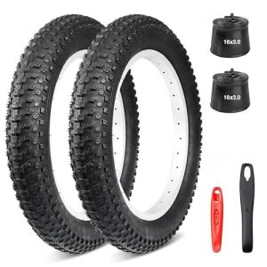 2Set 16x3.0Inch E-Bike Tire (76-305) 35 P.S.I Plus 2 Pcs Inner Tube Bicycle Tires for Electric Bike/Scooter/Fat Bike