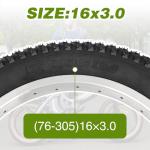 2Set 16x3.0Inch E-Bike Tire (76-305) 35 P.S.I Plus 2 Pcs Inner Tube Bicycle Tires for Electric Bike/Scooter/Fat Bike