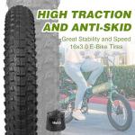 2Set 16x3.0Inch E-Bike Tire (76-305) 35 P.S.I Plus 2 Pcs Inner Tube Bicycle Tires for Electric Bike/Scooter/Fat Bike
