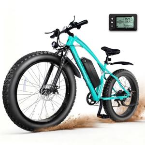 RegalRider Electric Mountain Bike for Adults, 1500W Peak 72Miles + 28 MPH, 26"x4" All-Terrain Fat Tire E Bike with Removable Battery, 7 Speed Front Suspension, Dual Brake, LCD & Horn(TUV & UL2849)