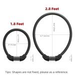 ROCKBROS Bike Lock 5 Digit Cable Lock Lightweight Bicycle Lock Bike Lock Combination Portable Lock for Bike 22inch Black