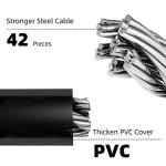 ROCKBROS Bike Lock 5 Digit Cable Lock Lightweight Bicycle Lock Bike Lock Combination Portable Lock for Bike 22inch Black