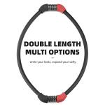 ROCKBROS Bike Lock 5 Digit Cable Lock Lightweight Bicycle Lock Bike Lock Combination Portable Lock for Bike 22inch Black