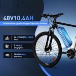 UUGPOWER Replacement Battery for Ebike 48V, 10.4Ah/ 15.6Ah/ 20Ah Lithium Pack with BMS for 0-1800W Motor, Indicator Light, Safe Lock, USB Port, XT60 Plug (48V10.4AH-5PIN)