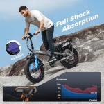 Heybike Mars 2.0 Foldable Electric Bike for Adults,1800W Peak Motor 100N.M Torque Ebike,20*4'' Fat Tire E Bike with 70+Miles Long Range,624WH Removable Battery for Beach,Commuting,Snow,Shock Absorber