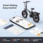 Heybike Mars 2.0 Foldable Electric Bike for Adults,1800W Peak Motor 100N.M Torque Ebike,20*4'' Fat Tire E Bike with 70+Miles Long Range,624WH Removable Battery for Beach,Commuting,Snow,Shock Absorber