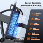 Heybike Mars 2.0 Foldable Electric Bike for Adults,1800W Peak Motor 100N.M Torque Ebike,20*4'' Fat Tire E Bike with 70+Miles Long Range,624WH Removable Battery for Beach,Commuting,Snow,Shock Absorber