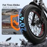 Heybike Mars 2.0 Foldable Electric Bike for Adults,1800W Peak Motor 100N.M Torque Ebike,20*4'' Fat Tire E Bike with 70+Miles Long Range,624WH Removable Battery for Beach,Commuting,Snow,Shock Absorber