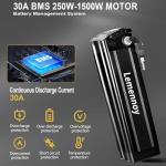 Lemennoy 48V 10Ah Silverfish E Bike Batteries with Safe Lock, 30A BMS, 48V Bicycle Battery for 250W - 1500W Bafang General Motor Electric Folding Bike Battery