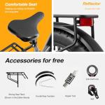 VELOWAVE Electric Bike 26" Fat Tire Ebike Electric Bike for Adults with Peak 1200W Brushless Motor 47.79V 14.4AH Removable LG Cell Battery Step-Thru E Bike Shimano 7-Speed with Lock& Bell