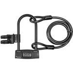 Sportneer Bike Lock: 14mm Keyless Combination U Lock with 5ft Security Steel Cable - Heavy Duty Anti Theft Shackle Bicycle U-Locks with Mounting Bracket for Bike Scooter Door, Size 9.05''x4.9''