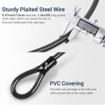 Sportneer Bike Lock: 14mm Keyless Combination U Lock with 5ft Security Steel Cable - Heavy Duty Anti Theft Shackle Bicycle U-Locks with Mounting Bracket for Bike Scooter Door, Size 9.05''x4.9''