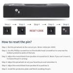 Sportneer Bike Lock: 14mm Keyless Combination U Lock with 5ft Security Steel Cable - Heavy Duty Anti Theft Shackle Bicycle U-Locks with Mounting Bracket for Bike Scooter Door, Size 9.05''x4.9''