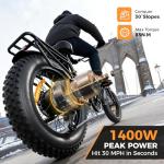 Jasion X-Hunter Foldable Electric Bike, 1400W Peak Motor, 30MPH Max Speed 70+ Miles, 48V 13AH Removable Battery, Full Suspension System, 20''*4.0 Fat Tire Ebike For Adults, 7-Speed Bicycle with Basket