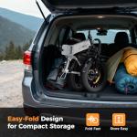 Jasion X-Hunter Foldable Electric Bike, 1400W Peak Motor, 30MPH Max Speed 70+ Miles, 48V 13AH Removable Battery, Full Suspension System, 20''*4.0 Fat Tire Ebike For Adults, 7-Speed Bicycle with Basket