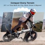 Jasion X-Hunter Foldable Electric Bike, 1400W Peak Motor, 30MPH Max Speed 70+ Miles, 48V 13AH Removable Battery, Full Suspension System, 20''*4.0 Fat Tire Ebike For Adults, 7-Speed Bicycle with Basket