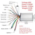 48V Motor Kit 1000W Electric Brushless DC Motor Kit 3500RPM Go Kart Electric Motor 5.1N.M Electric Dirt Bike Motor No Bracket BLDC Motor for Electric Scooter Ebike Controller Ebike Throttle with Key