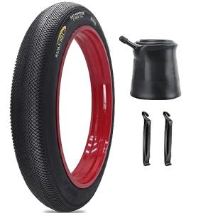 SIMEIQI 20"X4.0" Inch E-Bike Fat Bike 1 Tire and 1 Inner Tube Electric Tricycle Tyres Foldable Replacement Tire for City Commuter Ebike Street Road Pavement Park or Urban Mountain Bicycle