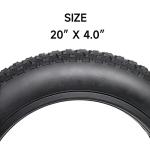 Hycline Fat Bike Replacement Tire: 20x4.0 Inch Puncture Resistant Folding MTB Bicycle Tires, All Terrain High-Density Bike Tires with Street or Trail Riding-Black