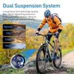 Aairsk Electric Bike 24", 23Mph Speed 13Ah Battery & 750W Peak Motor, 21-Speed & Dual Suspension, Max Range 40 Miles, Electric Mountain Bicycle for Adults (24 Inch GT900, Cyan)