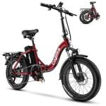 Folding Electric Bike for Adults with Peak 1000W Motor, 48V 20AH Battery up to 30MPH 80 Miles, 20" Fat Tire All Terrain Ebike, Front Suspension 7-Speed Commuter E Bike Purple, Step-Thru, UL Certified