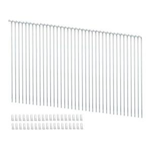 goucrro Bike Spokes Electric Bicycle E-Bike Tricycle Wheel Silver Spokes 12G 2.5mm Steel 45mm-254mm with Nipples 38pcs(Silver,12G-129mm)