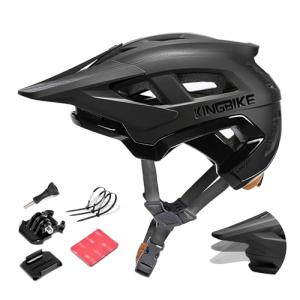 KINGBIKE Mountain Bike Helmet MTB Ebike Helmets for Adults Men Women Professional Trail Enduro XC Cross Country NTA-8776 E-Bike Certified (Matte Black, M)