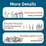 goucrro Bike Spokes Electric Bicycle E-Bike Tricycle Wheel Silver Spokes 12G 2.5mm Steel 45mm-254mm with Nipples 38pcs(Silver,12G-129mm)