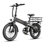 Jasion EB6 Foldable Electric Bike for Adults, 1000W Peak Motor 23 MPH E Bike, 20" Fat Tire Electric Bicycle with Built-in 48V Battery, Up to 45 Miles Range, Aluminum Frame EBS EBike for Commuting-BHK