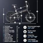 Jasion EB6 Foldable Electric Bike for Adults, 1000W Peak Motor 23 MPH E Bike, 20" Fat Tire Electric Bicycle with Built-in 48V Battery, Up to 45 Miles Range, Aluminum Frame EBS EBike for Commuting-BHK