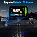 ZDZA Electric Bike, 1000W Peak Motor, 26” E Bike for Adults, 40 Miles Range & 22 Mph Ebike, Electric Bicycle for Commute, 7 Speed & Colorful LCD Display (Light Blcak)