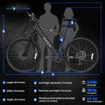 ZDZA Electric Bike, 1000W Peak Motor, 26” E Bike for Adults, 40 Miles Range & 22 Mph Ebike, Electric Bicycle for Commute, 7 Speed & Colorful LCD Display (Light Blcak)