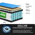 SOLLVIE 36V/48V 8Ah 20Ah Lithium Battery Pack Built-in 30A BMS, Includes 2A Charger, XT60 SM Connector, Rechargeable Battery for DIY Projects